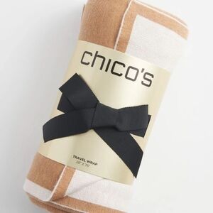 Chico's Tan and White Travel Wrap